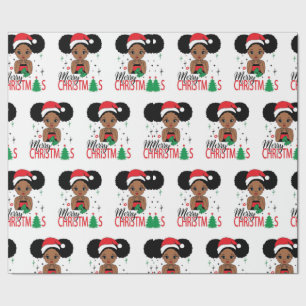 Schwarzer Weihnachtsmann, Melanin Weihnachten, Ugl Geschenkpapier