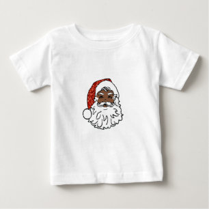 schwarzer Weihnachtsmann mit Pailletten Baby T-shirt