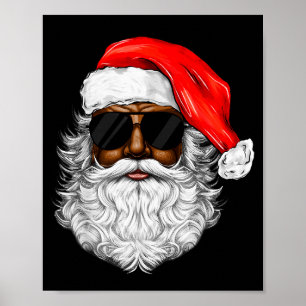 Schwarzer Weihnachtsmann Santa Afro African Americ Poster