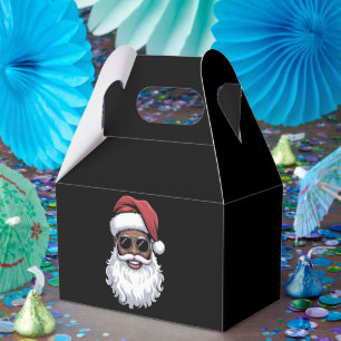 Schwarzer Weihnachtsmann Santa Afro Afrikanischer Geschenkschachtel
