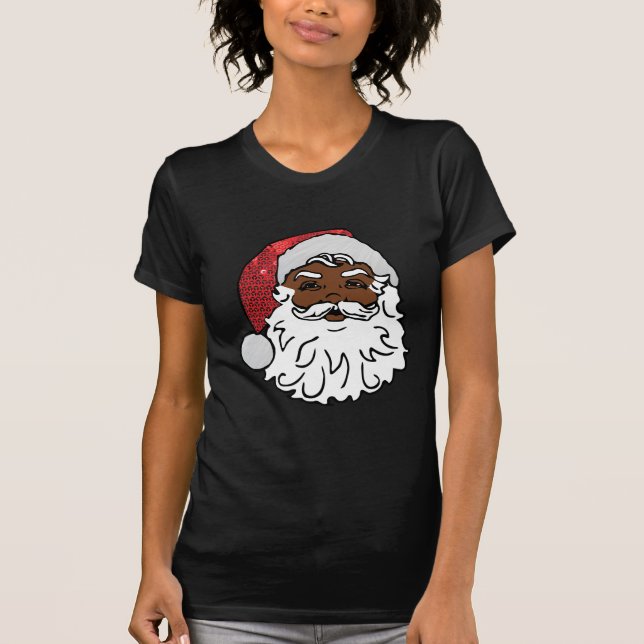 schwarzer Weihnachtsmann T-Shirt (Vorderseite)