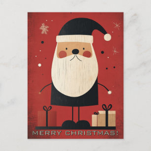 Schwarzer Weihnachtsmann und Weihnachtsgeschenke Postkarte