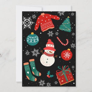 Schwarzer Weihnachtswunder - personalisierter Text Feiertagskarte