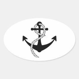 Schwarzer Weiß Ovaler Aufkleber