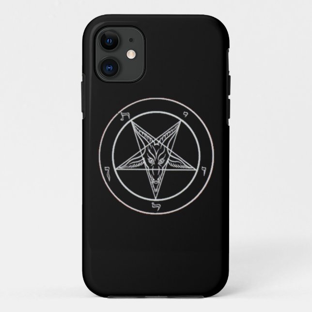 Schwarzer/weißer Baphomet Telefon-Kasten Case-Mate iPhone Hülle (Rückseite)
