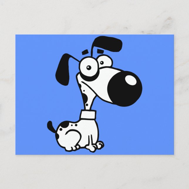 Schwarzer/weißer Hund Postkarte (Vorderseite)