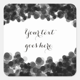 Schwarzer Weißer Kaviar Elegante Partygeschenk-Auf Quadratischer Aufkleber
