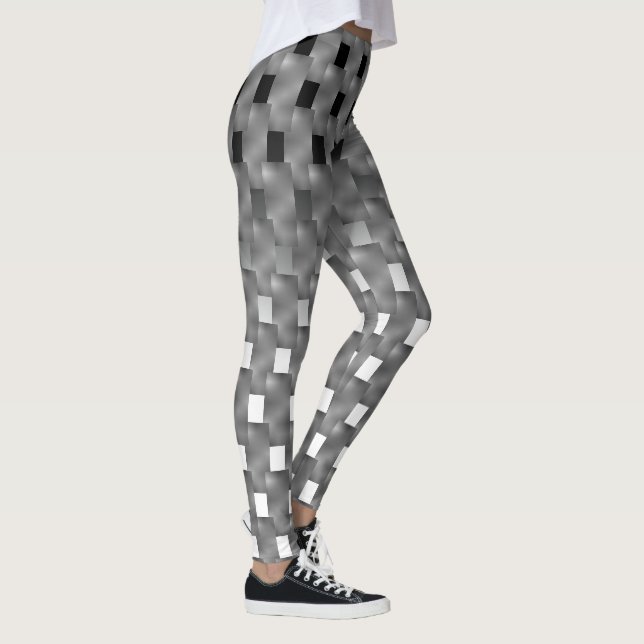 Schwarzer weißer Legging und Platten, Asche auf? Leggings (Rechts)