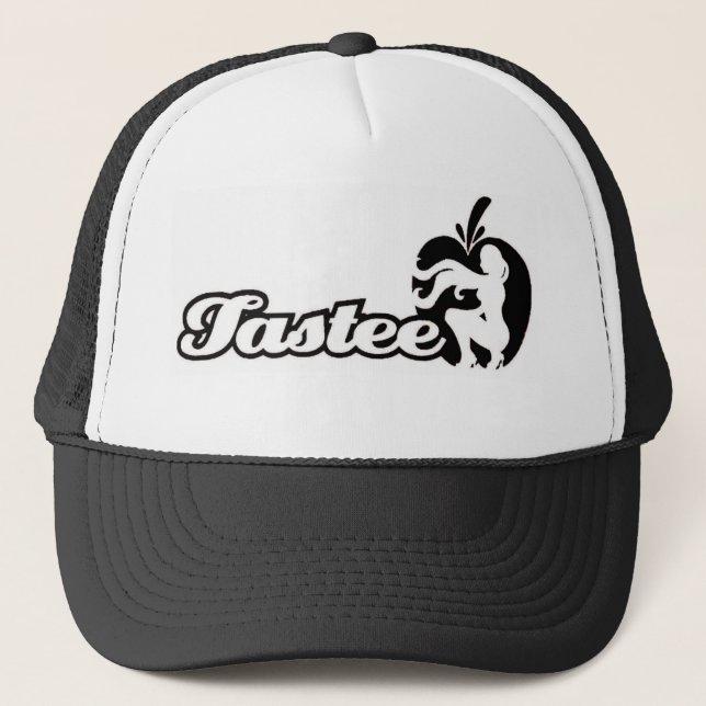 Schwarzer/weißer Logohut Truckerkappe (Vorderseite)