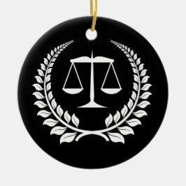 Schwarzer/weißer Lorbeer-juristische Keramikornament