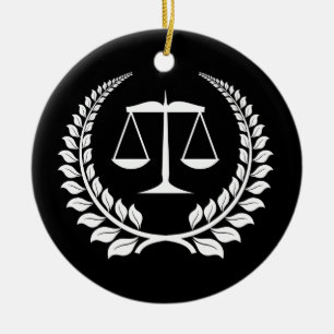 Schwarzer/weißer Lorbeer-juristische Keramikornament