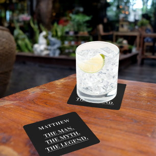 Schwarzer weißer Mann Mythos Legende Rechteckiger Pappuntersetzer