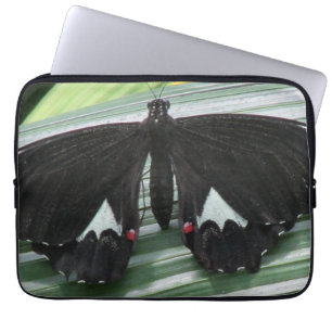 Schwarzer & weißer tropischer Schmetterling Laptop Laptopschutzhülle