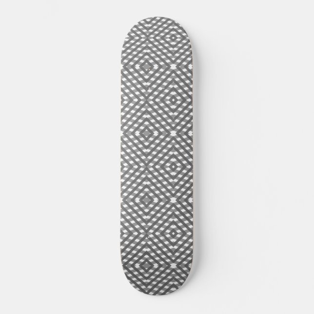 Schwarzer, weißer und grauer Diamant Skateboard (Vorderseite)