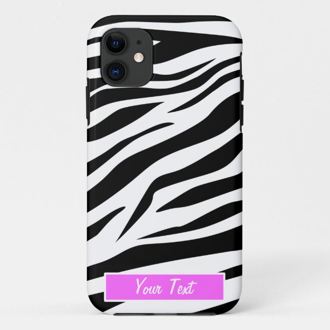 Schwarzer/weißer Zebra-Druck - personifizieren Sie Case-Mate iPhone Hülle (Rückseite)