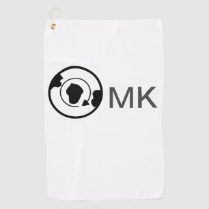 Schwarzer Weltkugel Name Monogramm Reisedetails hi Golfhandtuch
