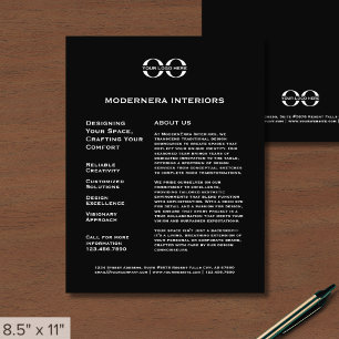 Schwarzer Werbe-Flyer mit Logo Flyer