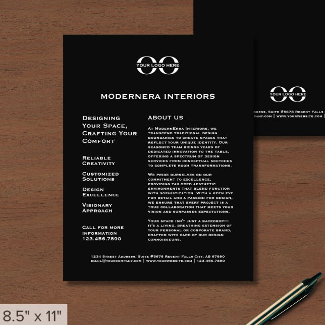 Schwarzer Werbe-Flyer mit Logo Flyer (Von Creator hochgeladen)