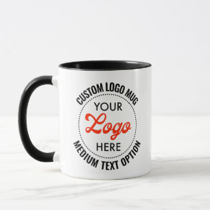 SCHWARZER Werbe-Kombotasse mit mittelgroßem Text L Tasse