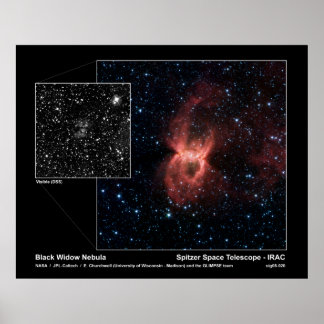Schwarzer Widow-Nebel - Spitzer-Weltraumteleskop Poster