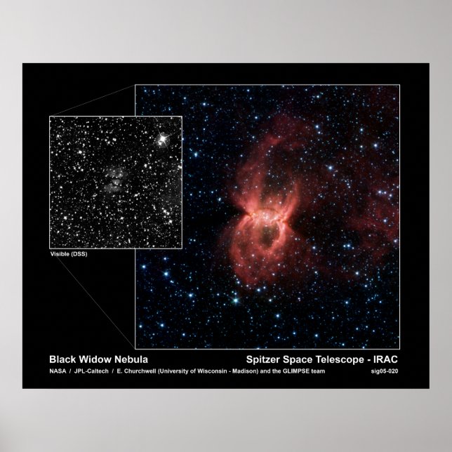 Schwarzer Widow-Nebel - Spitzer-Weltraumteleskop Poster (Vorne)