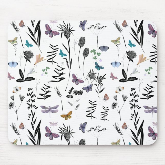 Schwarzer Wiesengarten Mousepad (Vorne)