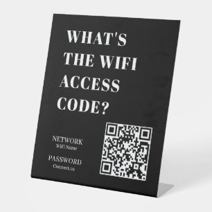 Schwarzer WiFi-QR-Code Netzwerk-Passwort-Scan-Di Sockelschild