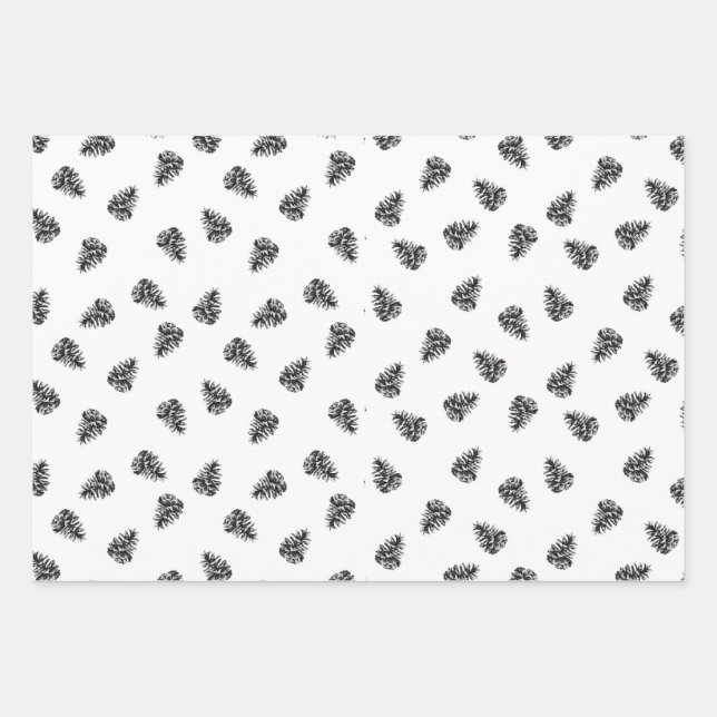 Schwarzer Winter Geschenkpapier Set (Vorderseite)