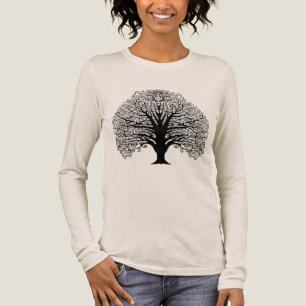 Schwarzer Wirbelbaum Tri-Blend Shirt