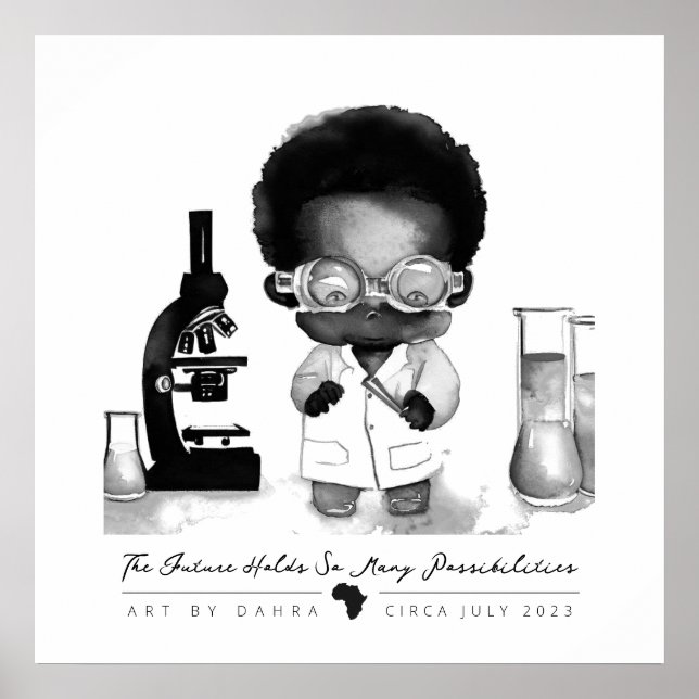 Schwarzer Wissenschaftler Poster (Vorne)