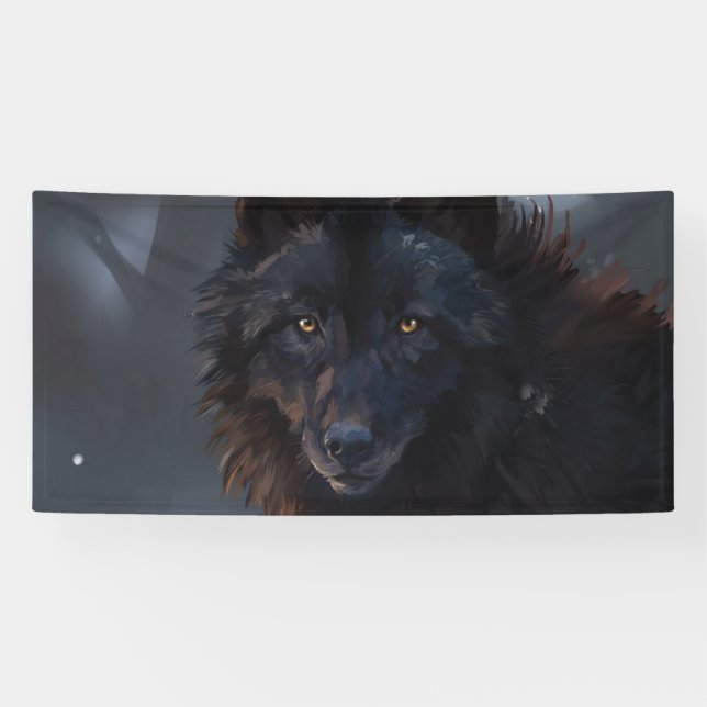 Schwarzer Wolf Banner (Horizontal)