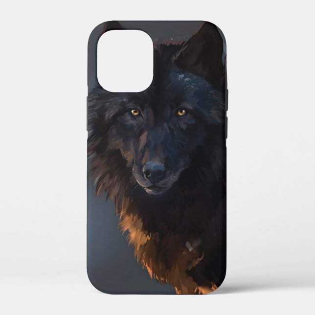 Schwarzer Wolf Case-Mate iPhone Hülle (Rückseite)