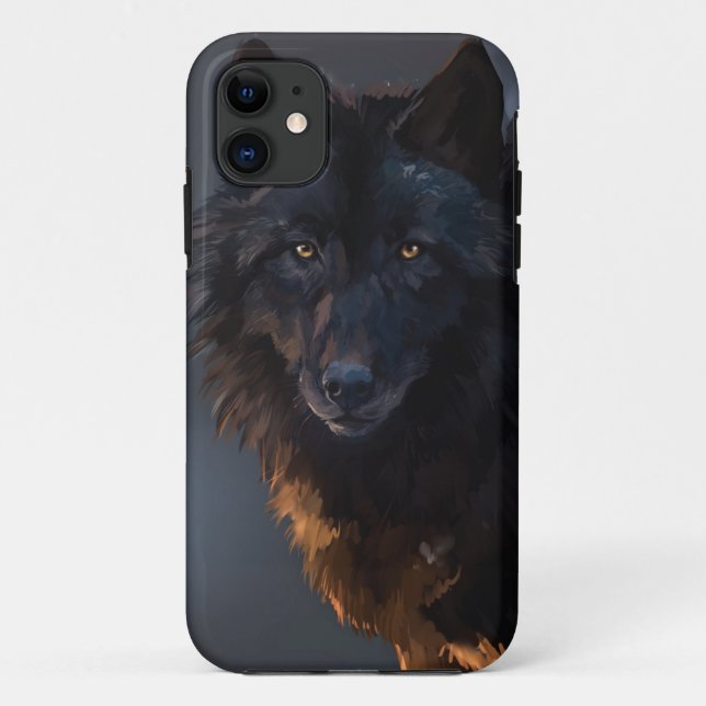 Schwarzer Wolf Case-Mate iPhone Hülle (Rückseite)