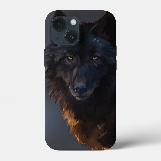 Schwarzer Wolf Case-Mate iPhone Hülle (Rückseite)