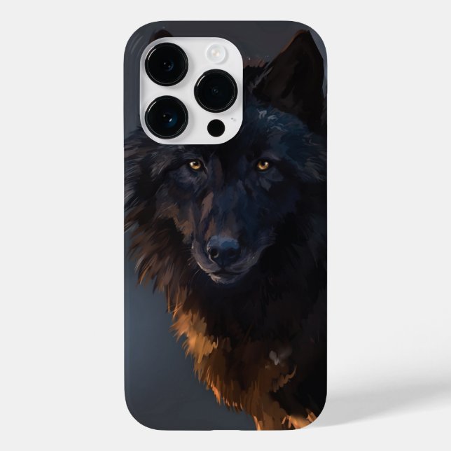 Schwarzer Wolf Case-Mate iPhone Hülle (Rückseite)