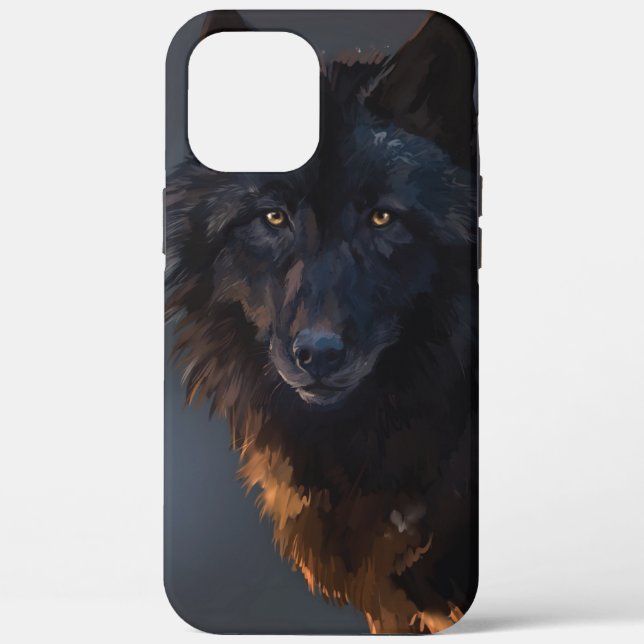 Schwarzer Wolf Case-Mate iPhone Hülle (Rückseite)