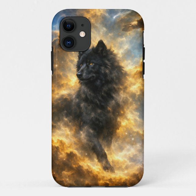 Schwarzer Wolf Case-Mate iPhone Hülle (Rückseite)
