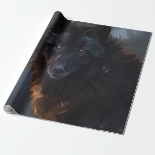 Schwarzer Wolf Geschenkpapier