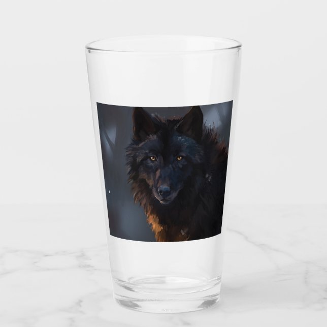Schwarzer Wolf Glas (Vorderseite)