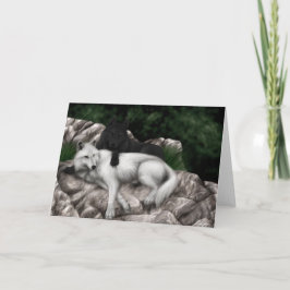Schwarzer Wolf, Grußkarte für den weißen Wolf Karte