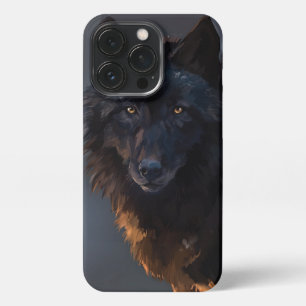 Schwarzer Wolf iPhone 13 Pro Hülle