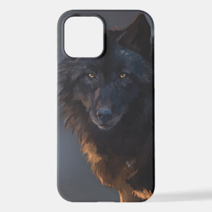 Schwarzer Wolf iPhone 12 Hülle