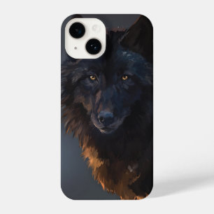 Schwarzer Wolf iPhone 14 Hülle