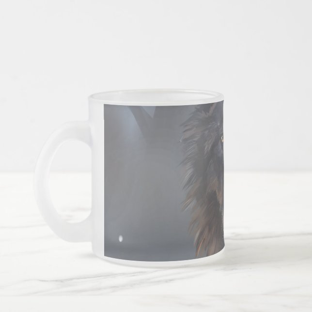 Schwarzer Wolf Mattglastasse (Links)