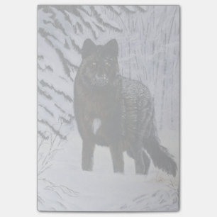 Schwarzer Wolf Post-it Klebezettel