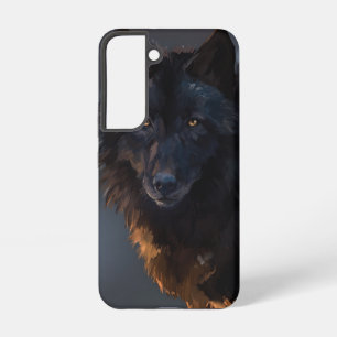 schwarzer Wolf Samsung Galaxy Hülle