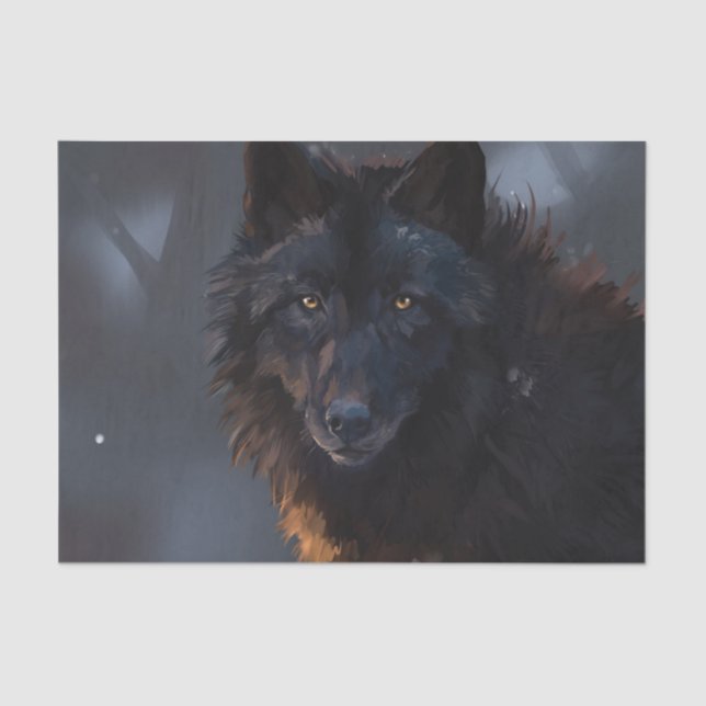Schwarzer Wolf Seidenpapier (Vorderseite)