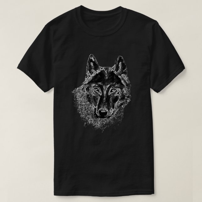 Schwarzer Wolf T-Shirt (Design vorne)