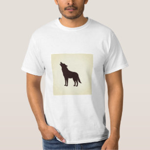 Schwarzer Wolf T - Shirt für männliche minimalisti