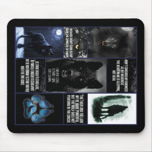 Schwarzer Wolfsklotz, Tiergeschenk für Liebe Mousepad
